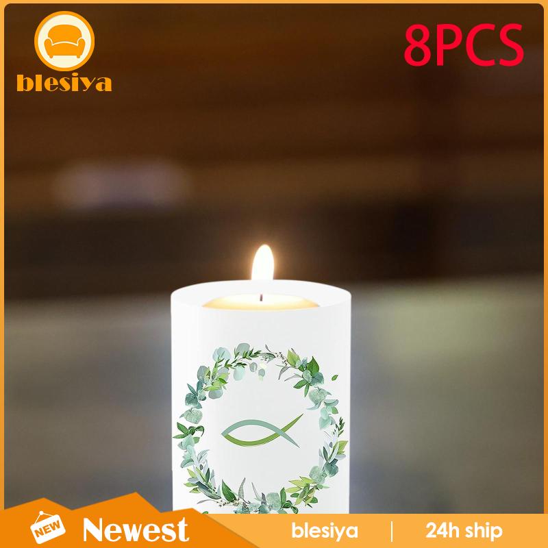 [Blesiya] Set 8 Vỏ Bọc Đèn Cầy Để Bàn Trang Trí Nội Thất