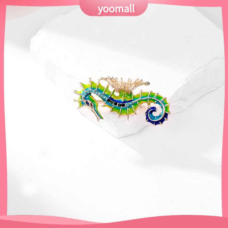 [YM] Ghim Cài Áo Tráng Men Hình Cá Ngựa Sơn Dầu Đơn Giản Thời Trang Và Phóng Khoáng