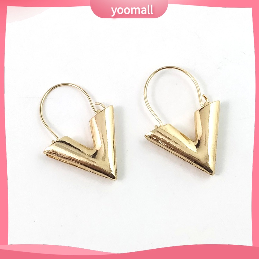 Khuyên Tai Kim Loại Hình Chữ V Thời Trang Cho Nữ