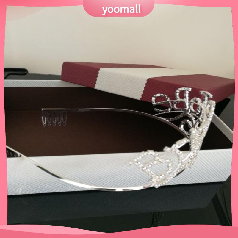 Băng Đô Vương Miện Cô Dâu Đính Pha Lê In Chữ