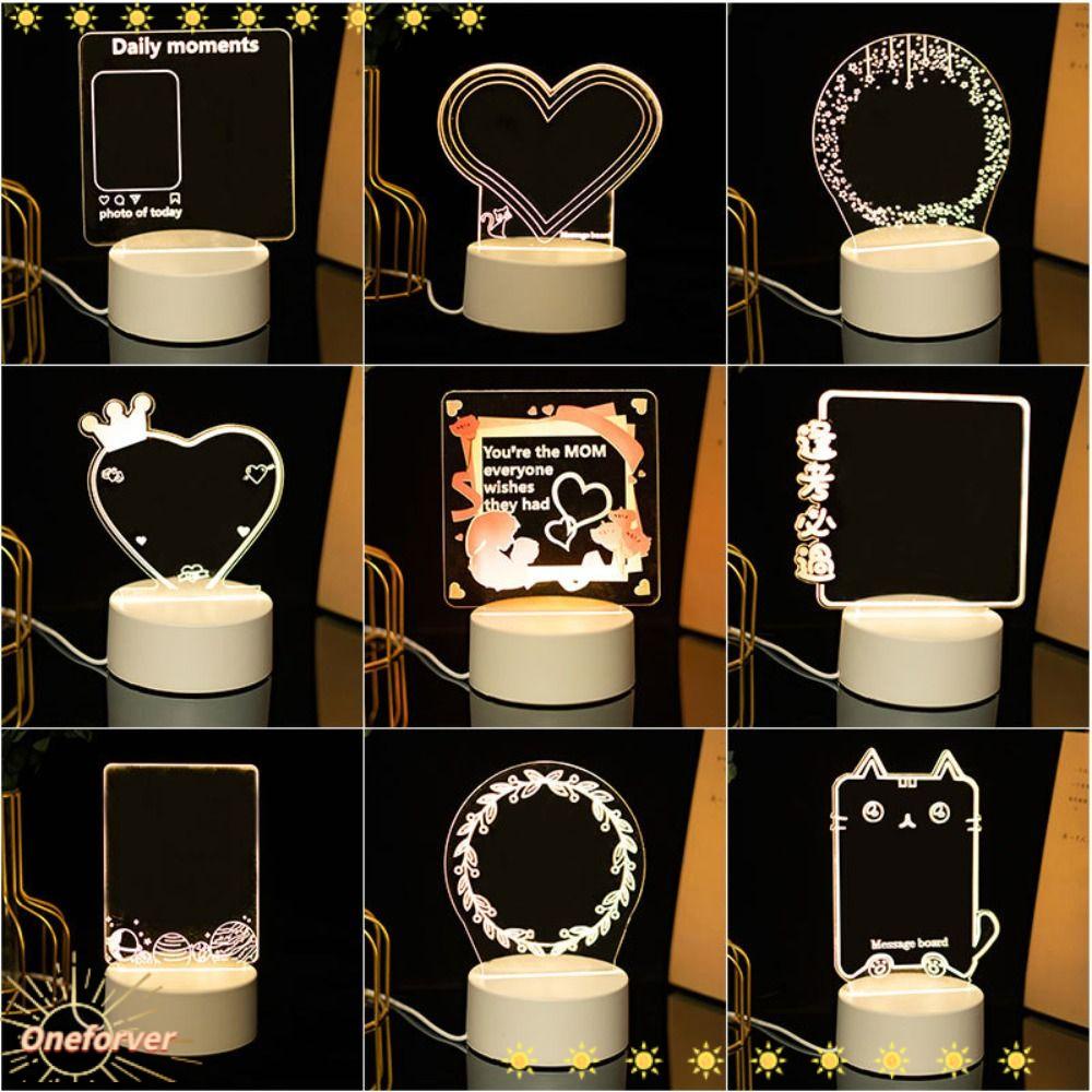 FOREVER Bảng Ghi Chú Bằng Acrylic Có Đèn Led Kết Nối USB Dùng Trang Trí