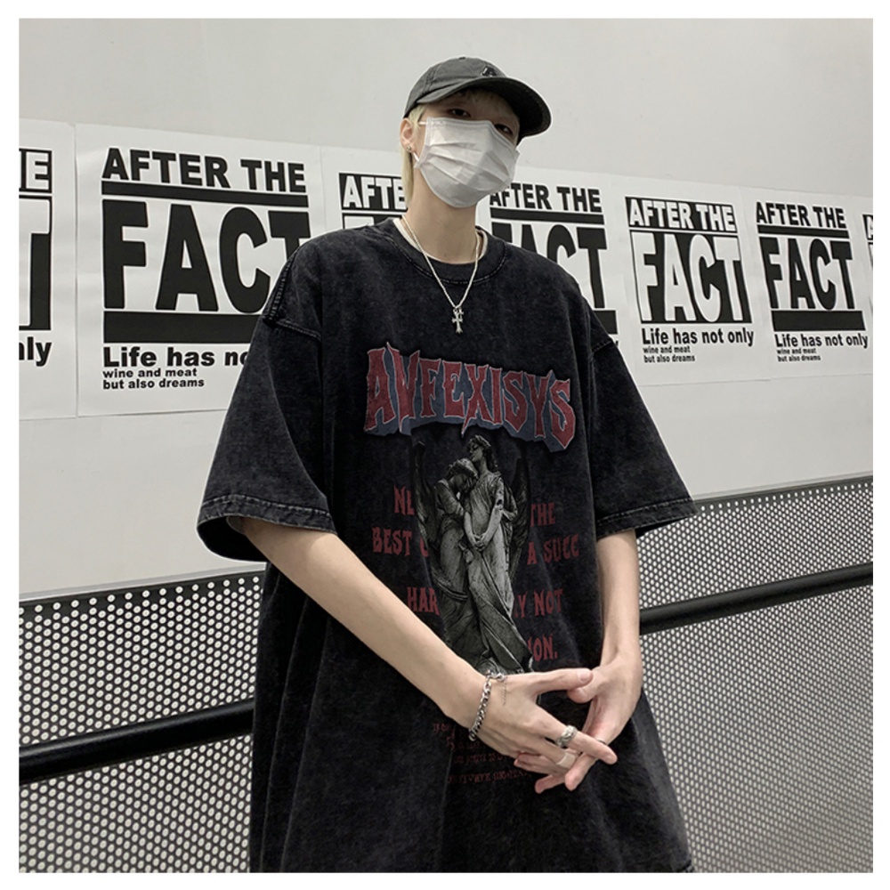 Áo Thun Thể Thao Tay Ngắn Dáng Rộng Phong Cách Đường Phố Mỹ Thời Trang Mùa Hè Cho Nam