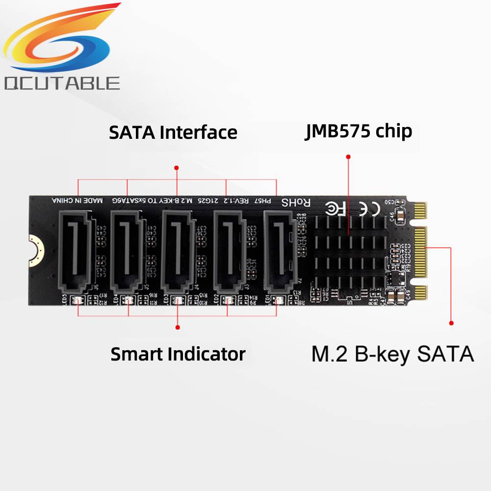 Cáp ChuyểN ĐổI M.2 NGFF B-Key Sata Sang SATA3 6Gbps JM575 Chipset