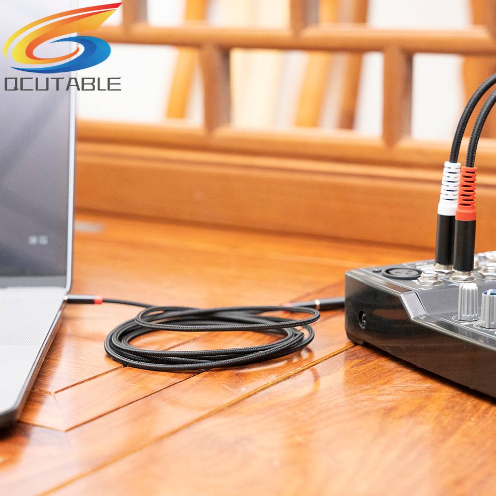 Dây Cáp Âm Thanh 3.5mm Đầu Cái Sang Đầu Đực 6.35mm Dài 0.3m Cho Loa Trộn