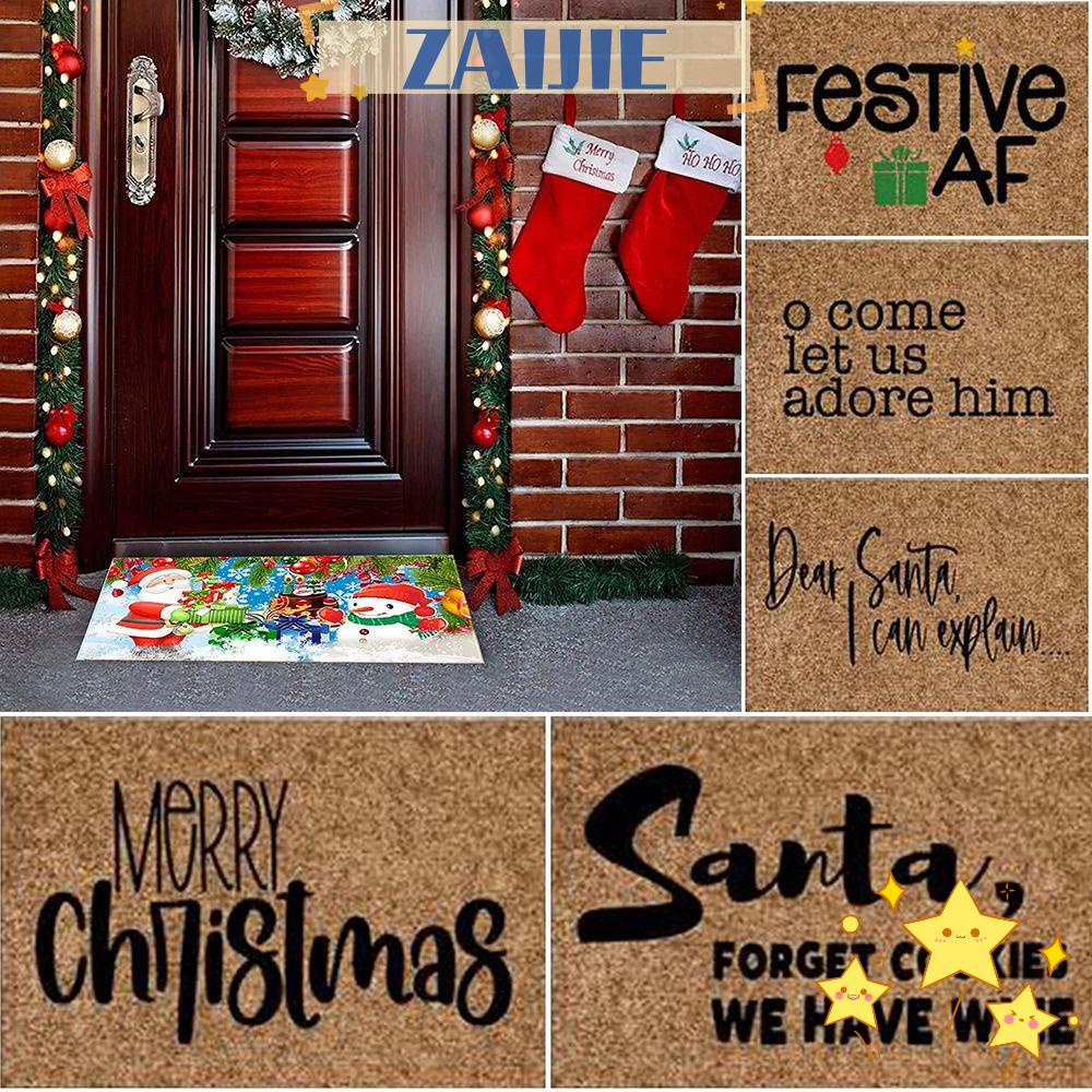 ZAIJIE24 Thảm Trải Sàn Đa Năng Họa Tiết Giáng Sinh Dễ Thương 24