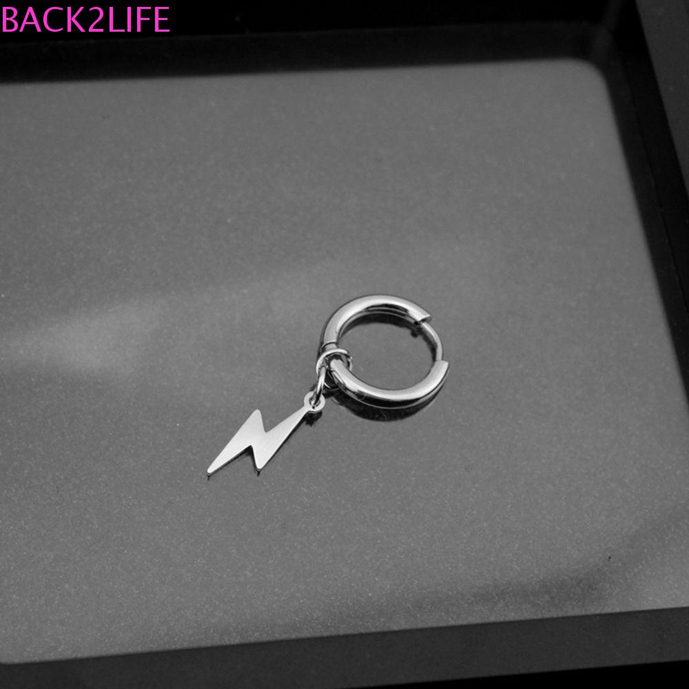 BACK2LIFE Bông Tai Tròn Bằng Thép Không Gỉ Phong Cách Hip Hop Cổ Điển Cho Nam Back2Lilife