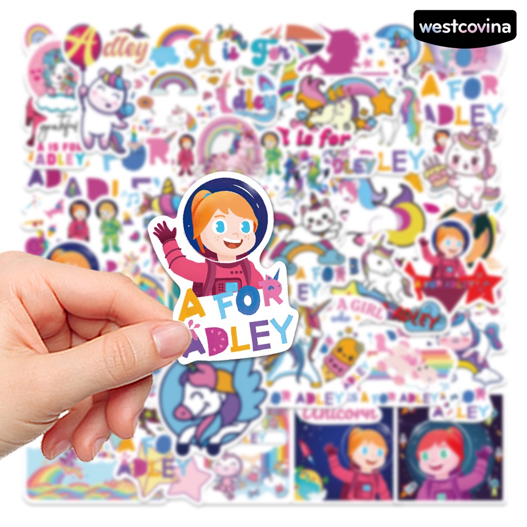 [WSTN]✎Bộ 50 Miếng Dán Hoạt Hình Tự Dính Chống Thấm Nước Không Để Lại Dấu Vết