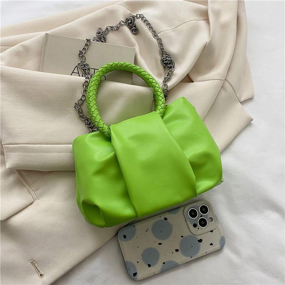 Túi Tote Đeo Vai / Đeo Chéo / Xếp Ly Dung Tích Lớn Có Dây Đeo Sợi Xích Thời Trang Công Sở Cho Nữ