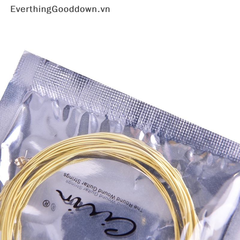 Everthingooddown set 6 Dây Đàn Ghi Ta Đầu Lục Giác Lõi Thép Đồng Thau Thông Dụng vn
