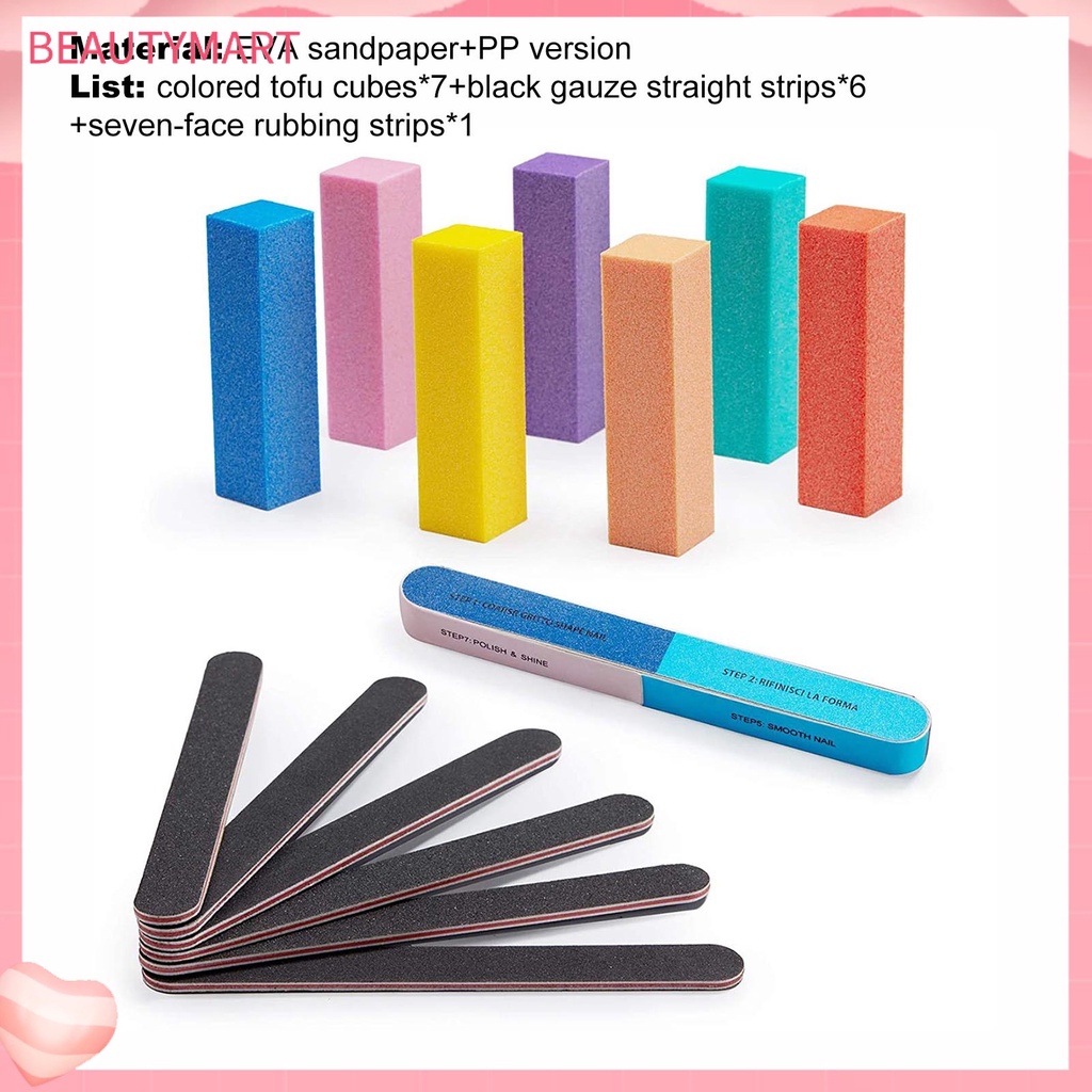 Bộ 14 Cây Dũa Móng Tay Nhiều Màu Sắc Chuyên Dụng Cho Salon