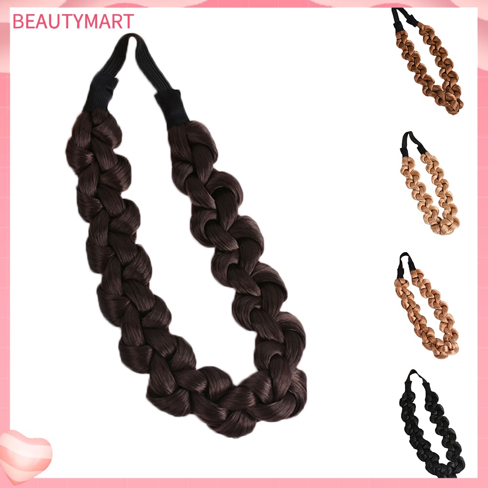 Băng Đô Cài Tóc Giả Thắt Bím Co Giãn Thời Trang Cho Nữ