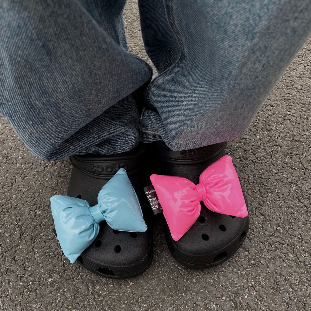 [candy Bow] set Phụ Kiện Trang Trí Giày crocs