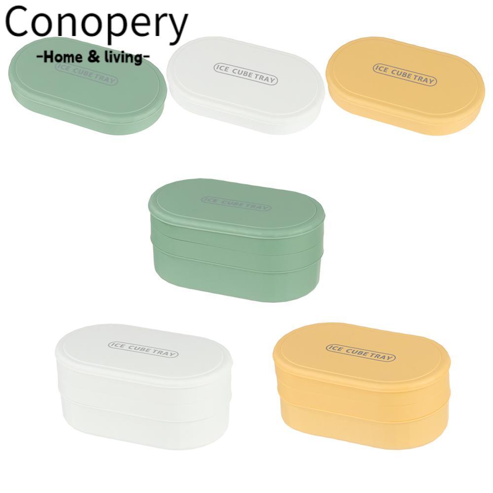 CONOPERY Khuôn Làm Đá Viên Hai Lớp Sức Chứa Lớn Có Nắp Đậy Tiện Dụng