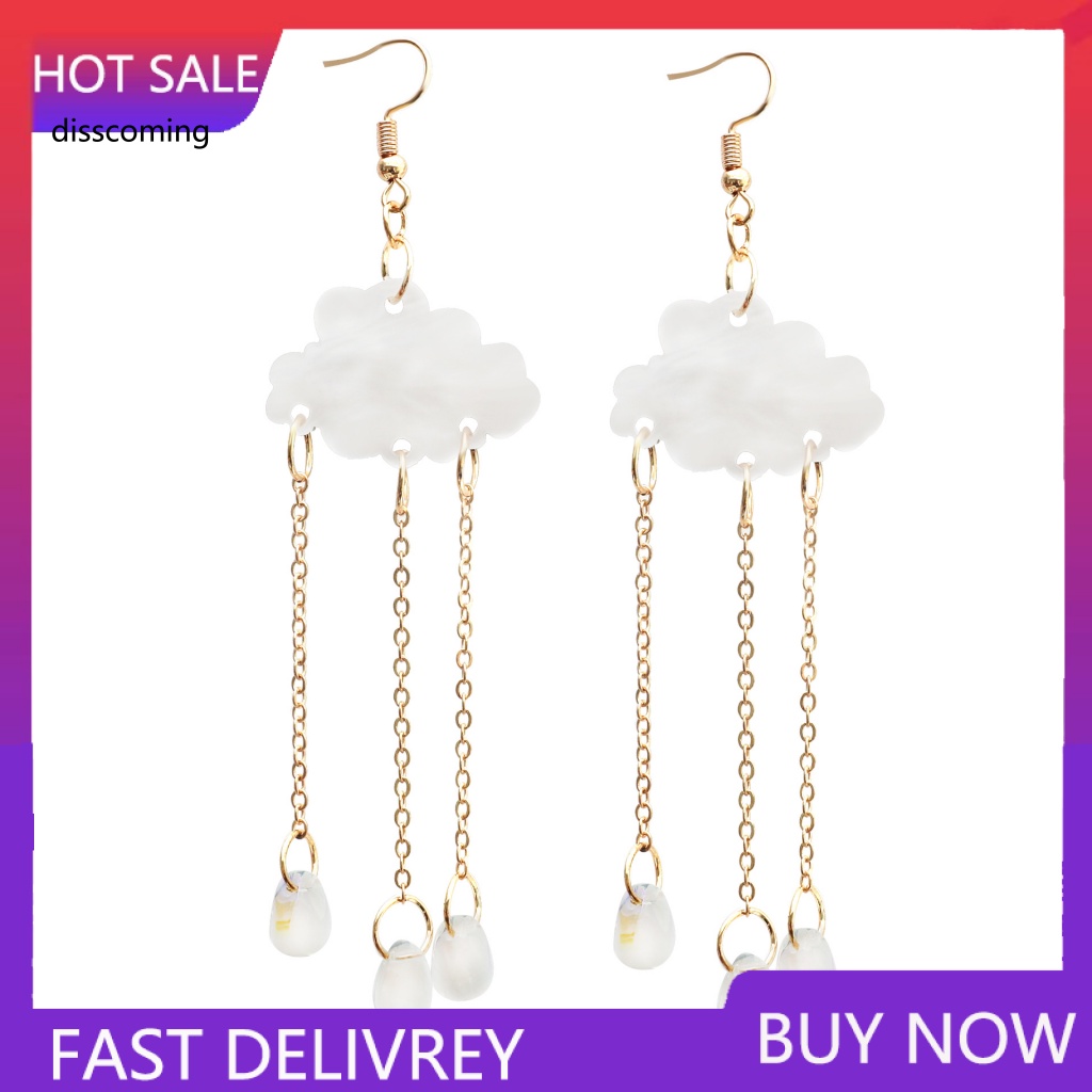 Đầm Nữ Kiểu Dáng Dễ Thương Xinh Xắn Hợp Thời Trang| Khuyên Tai Tua Rua Hình Đám Mây / Giọt Nước Thời Trang Phổ Biến