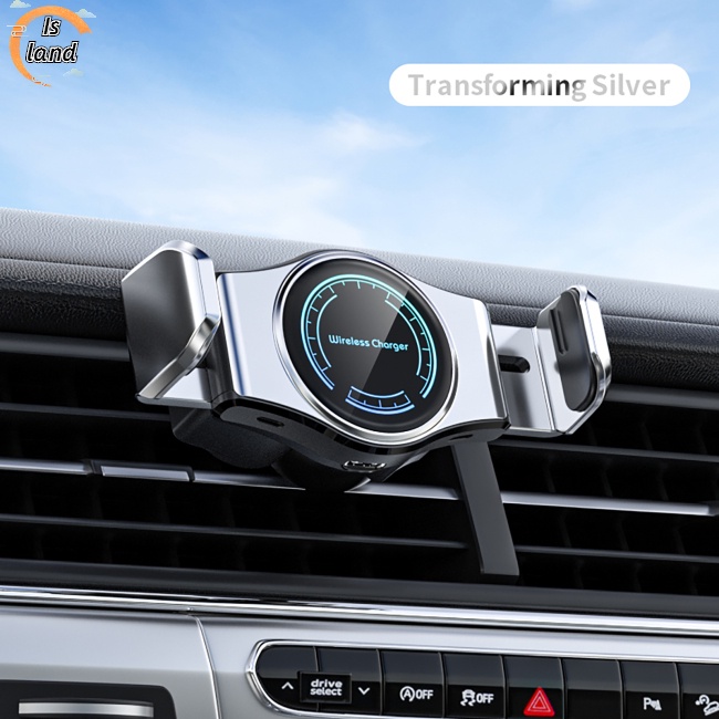 Giá Đỡ Điện Thoại Kiêm Sạc Nhanh Không Dây 15w T3 Mini Cảm Ứng Chạm Gắn Lỗ Thông Gió Xe Hơi