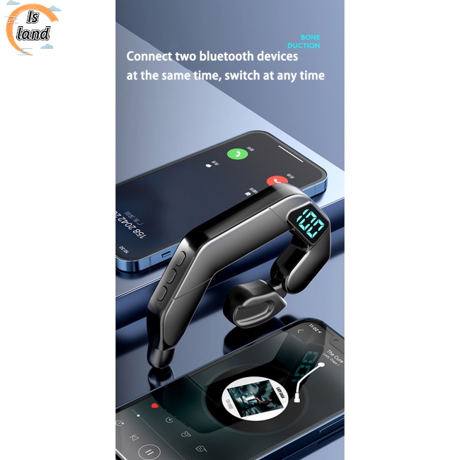 [IS] Tai Nghe Bluetooth Không Dây V19 Móc Vành Tai Có Màn Hình Hiển Thị Kỹ Thuật Số Phong Cách Doanh Nhân