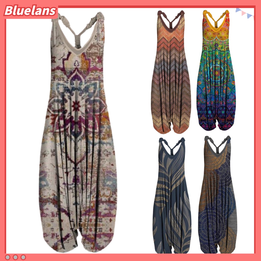 [BLS] Áo liền quần In Họa Tiết Dân Tộc Phong Cách Đường Phố Phù Hợp Với Tất Cả Các Bữa Tiệc Dành Cho Nữ