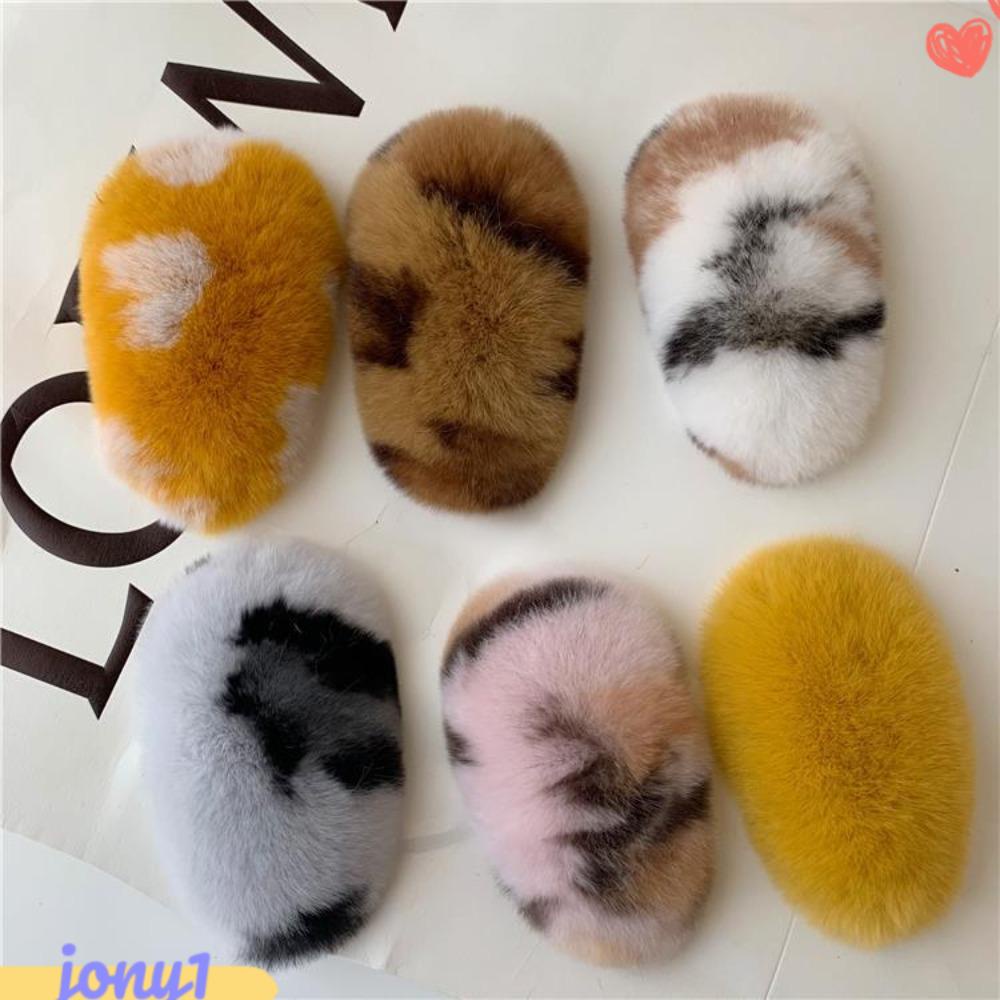 JONYE Kẹp Tóc Lông Thỏ Thời Trang Thu Đông Xinh Xắn Cho Nữ