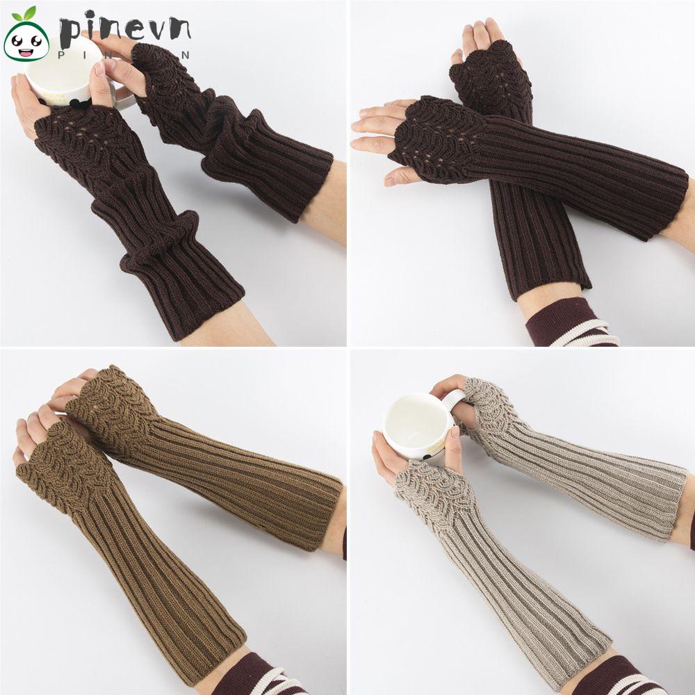 PINEVN Găng Tay Len Dài Co Dãn Màu Sắc Ngọt Ngào Thời Trang