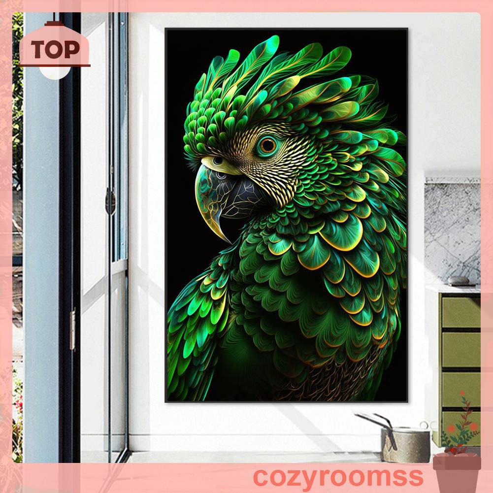 Bộ Tranh Đính Đá 5D Tự Làm Toàn Diện Họa Tiết Chim Vẹt Trang Trí Nhà Cửa