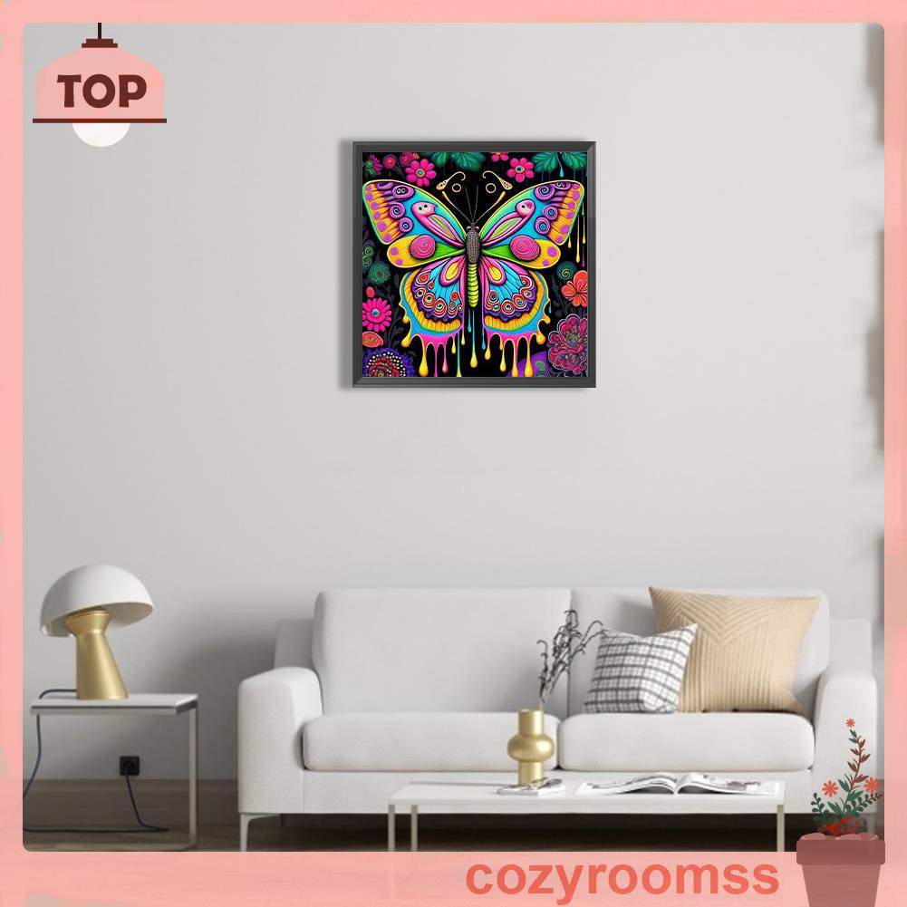 Bộ Tranh Đính Đá 5D Tự Làm Toàn Diện Hình Bướm Trang Trí Nhà Cửa