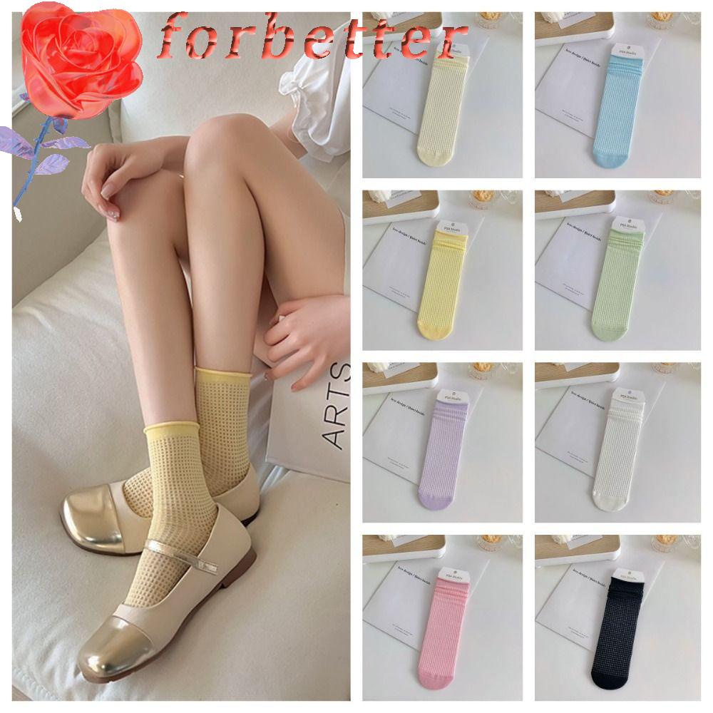 Vớ Lưới Cotton Co Giãn Màu Sắc Ngọt Ngào Phong Cách Hàn Quốc Cho Nữ