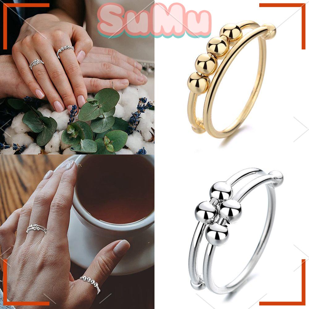 SUMU Nhẫn Đính Hạt Đơn Giải Tỏa Căng Thẳng Cho Nữ