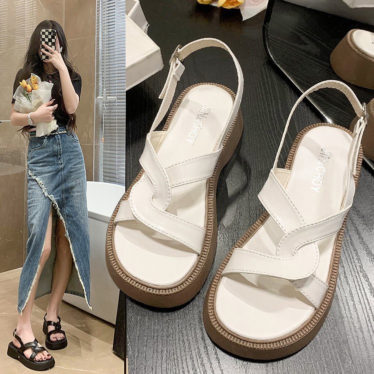 Sandal Đế Xuồng Hở Ngón Quai Chéo Phong Cách Mới Mùa Hè 2023 Cho Nữ