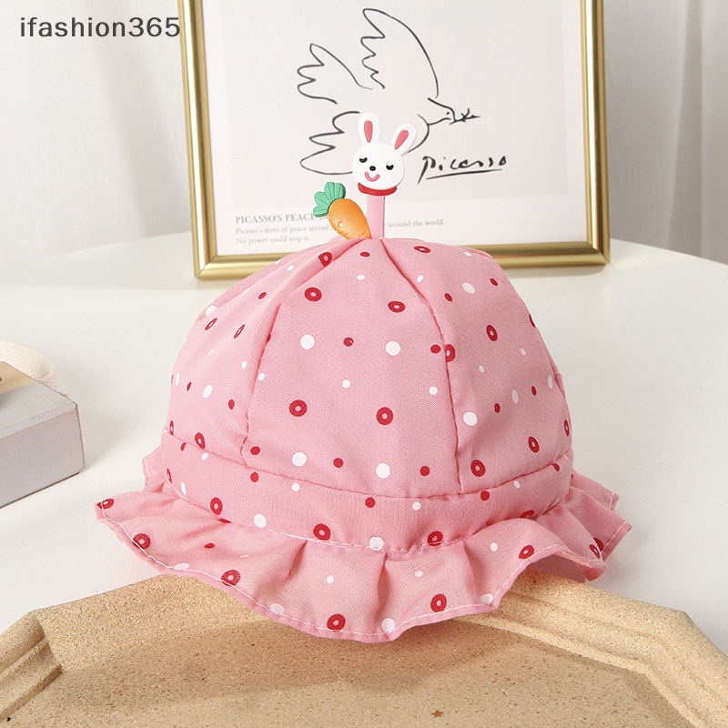 Mũ Tai Bèo Mỏng Nhẹ Họa Tiết Chấm Bi Đính Nơ Dễ Thương Thời Trang Xuân Thu Cho Bé Sơ Sinh ifashion365]