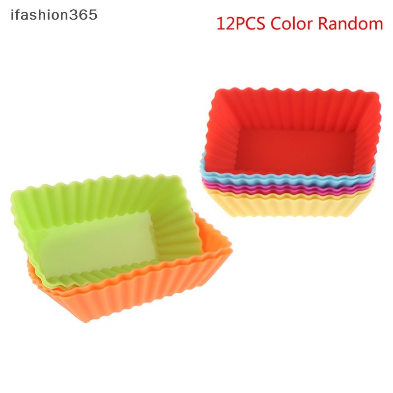 Set 12 Khuôn Silicon Làm Bánh Muffin 3d Thời Trang Tiện Dụng VN