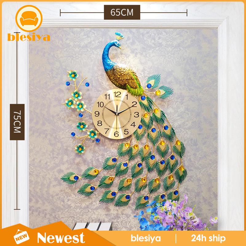 Đồng Hồ Treo Tường Trang Trí Hình Chim Công