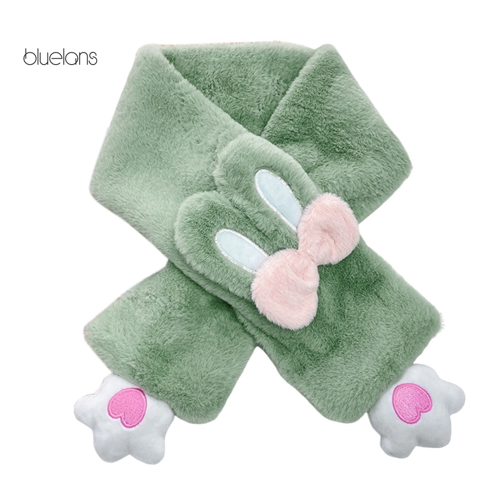 Khăn Choàng Cổ Lông Nhung Họa Tiết Thỏ Hoạt Hình Thời Trang Thu Đông Cho Nữ