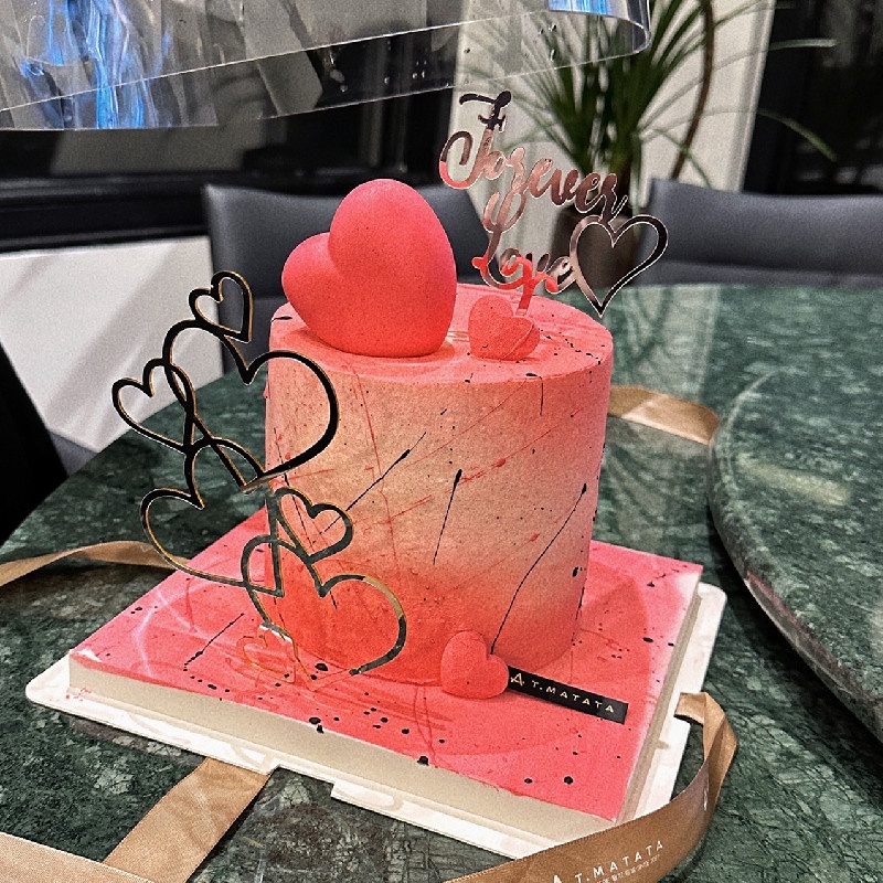 Phụ Kiện Trang Trí Bánh Kem Bằng acrylic Hình Trái Tim Dễ Thương