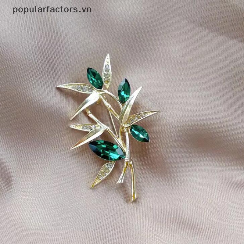 Ghim Cài Áo Hình Cây Tre Đính Đá Chất Lượng Cao Cho Nữ
