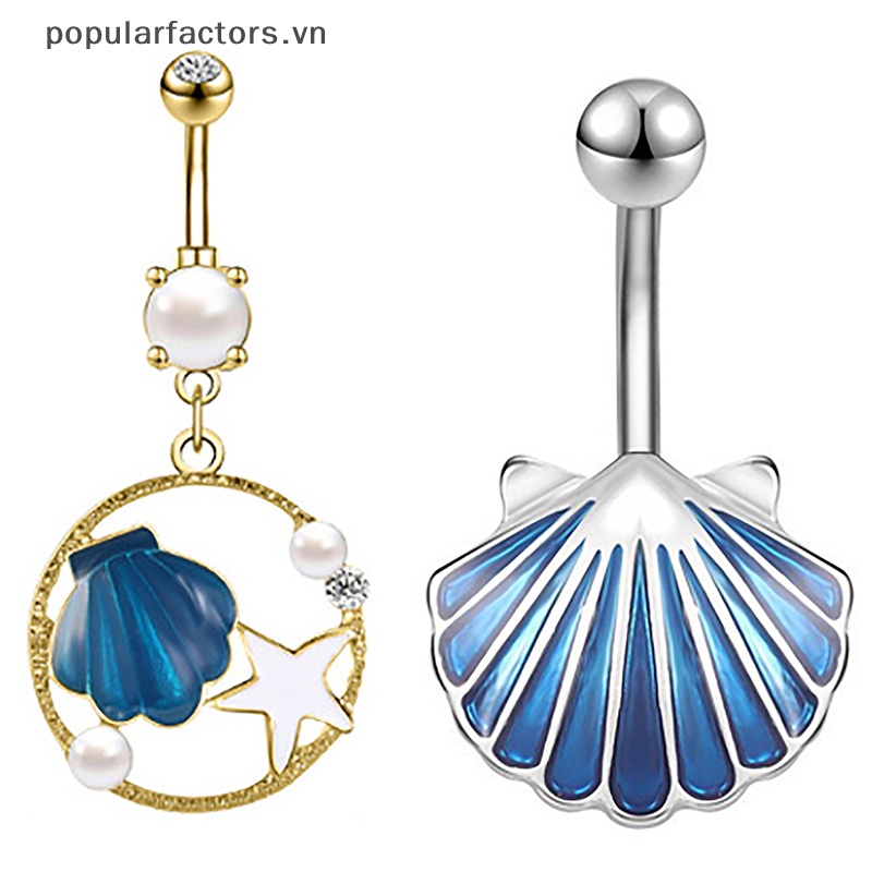 Set 1 Khuyên Rốn Bằng Thép Không Gỉ Đính Ngọc Trai Thời Trang Cho Nữ