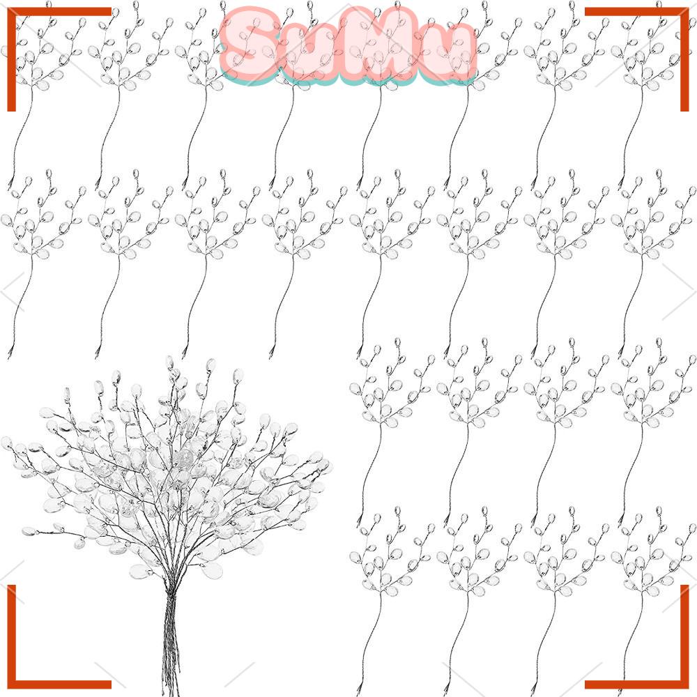 Set 60 Cành Hoa Giả Bằng Acrylic 17.5cm Trang Trí Nhà Cửa