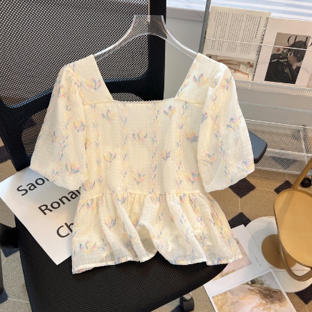 Áo Sơ Mi Chiffon Tay Ngắn Phồng Thời Trang