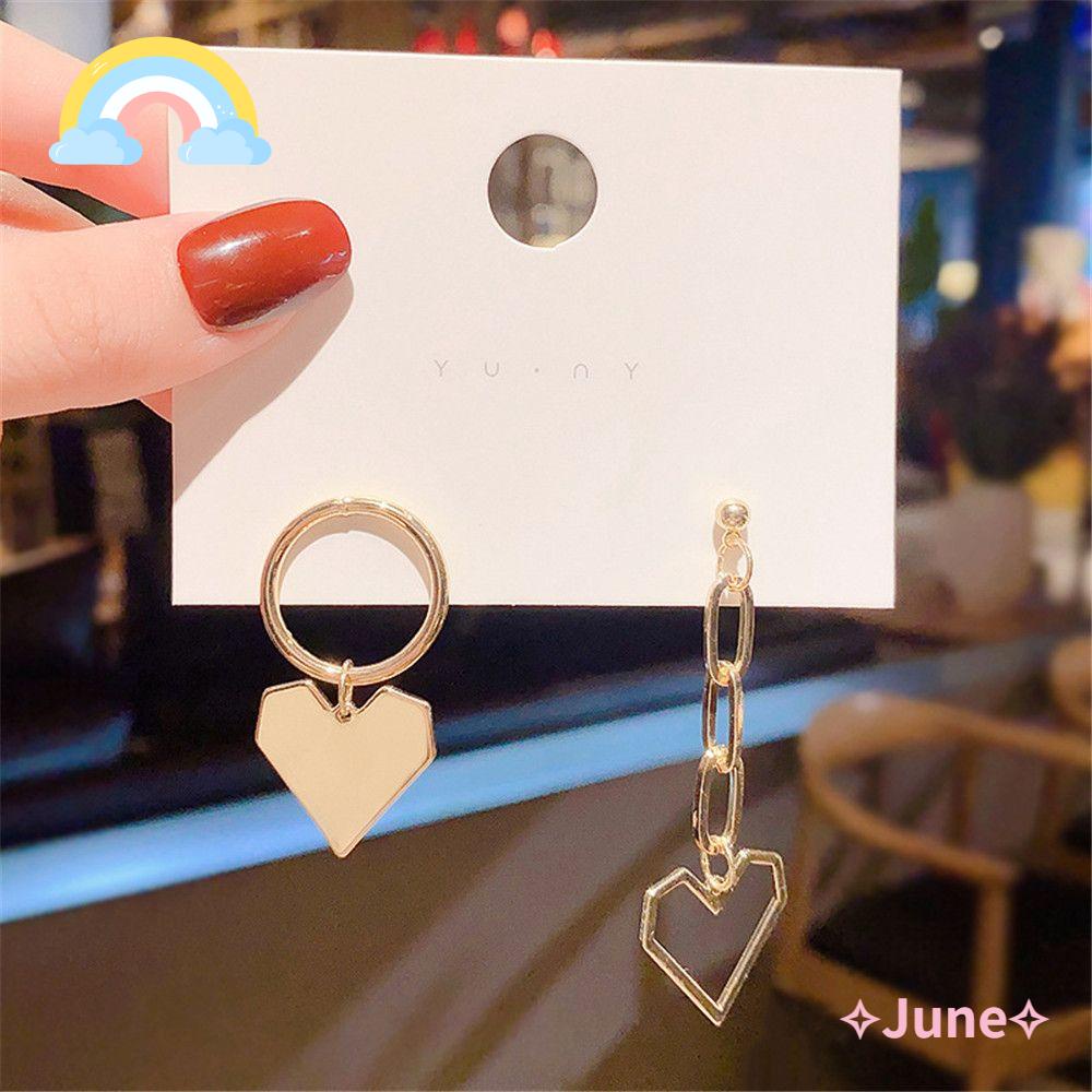 JUNE Khuyên Tai Dáng Dài Không Đối Xứng Thời Trang Cho Nữ