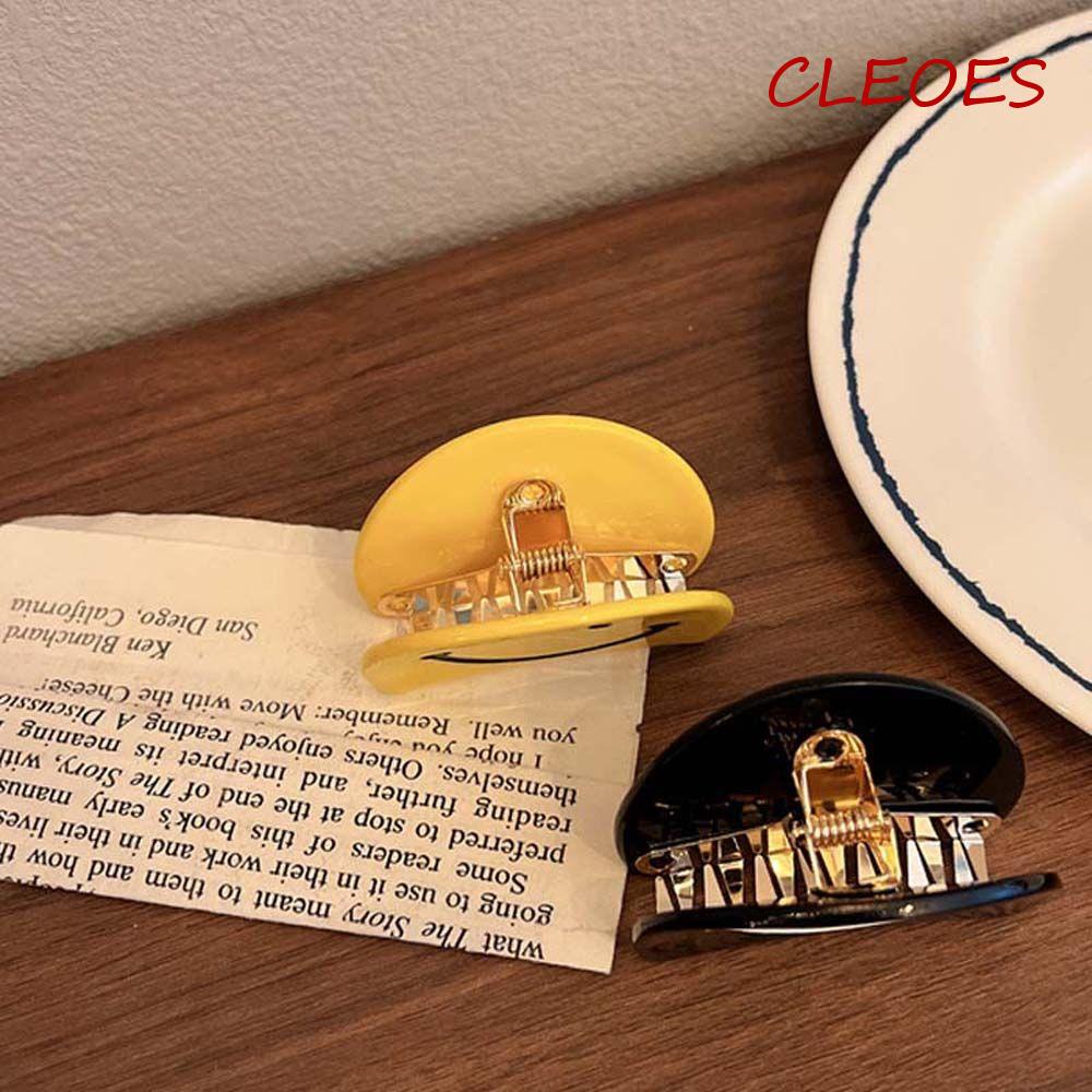 CLEOES Kẹp TóC HìNh MặT CườI MàU Đen / VàNg ThờI Trang Cho Nữ