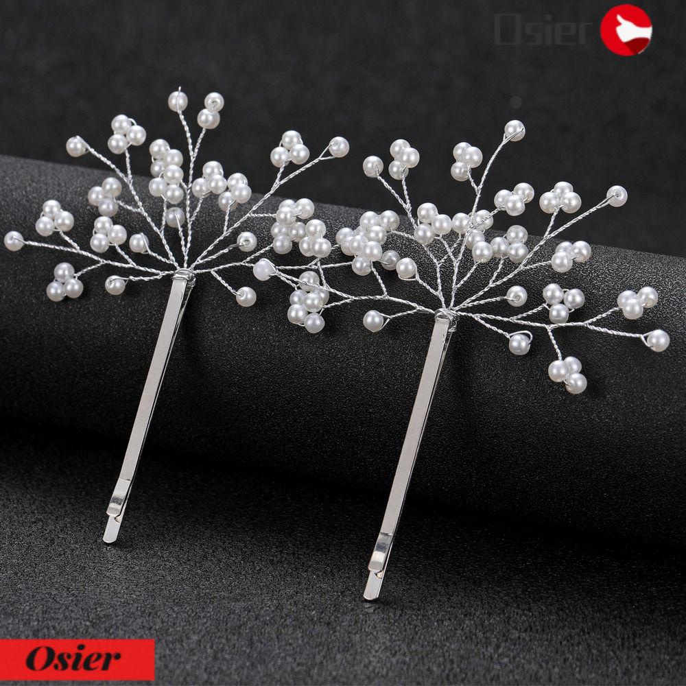 Set 1 Kẹp Tóc Trang Sức Màu Vàng / Bạc Sang Trọng Cho Cô Dâu