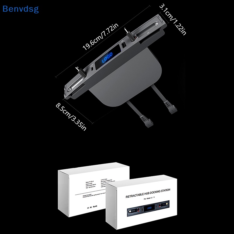 Bộ Hub USB 4 Trong 1 Cho Model 3 / Y 2021 2022 2023 Kèm Dây Cáp 2 Cổng