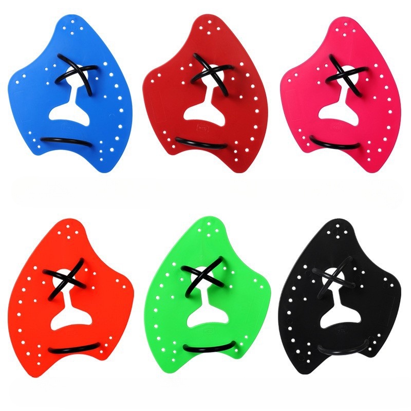 Swimming Paddles Training Adjustable Hand Webbed Gloves Pad Fins Flippers for Adult and Child