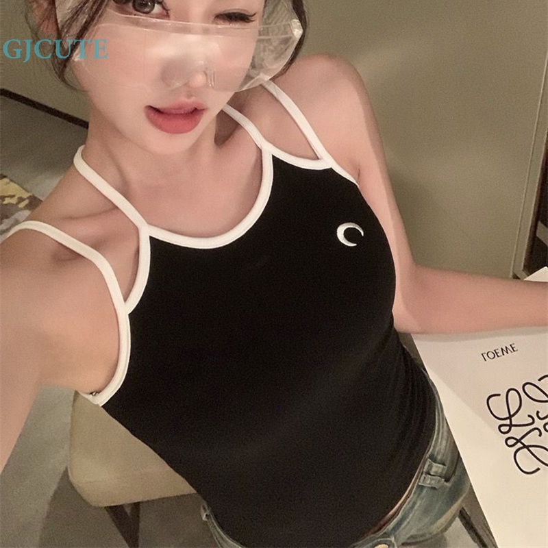 Áo Croptop Hai Dây Dáng Ôm Co Giãn Gợi Cảm Dễ Thương Cho Bạn Gái