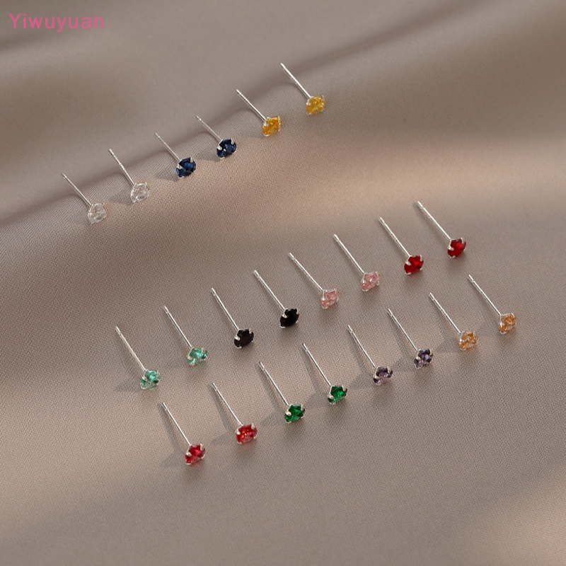 Khuyên Tai Tròn Mạ Bạc 925 Đính Đá Zircon Phong Cách Cổ Điển Mới