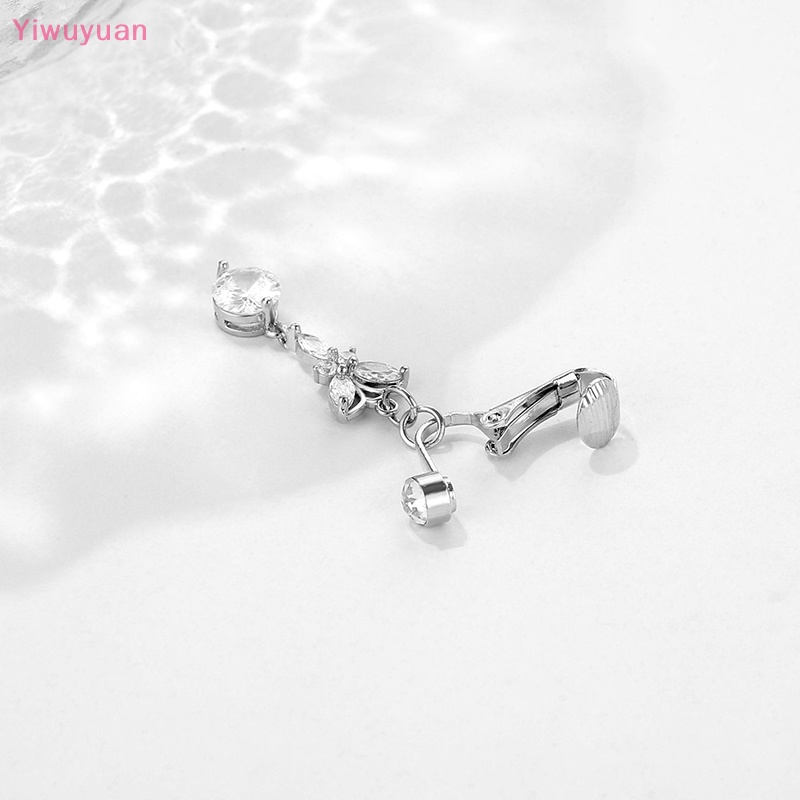 < Yiwuyuan > Khuyên Rốn Đính Pha Lê Giả Hình Bướm Mặt Trăng Mới