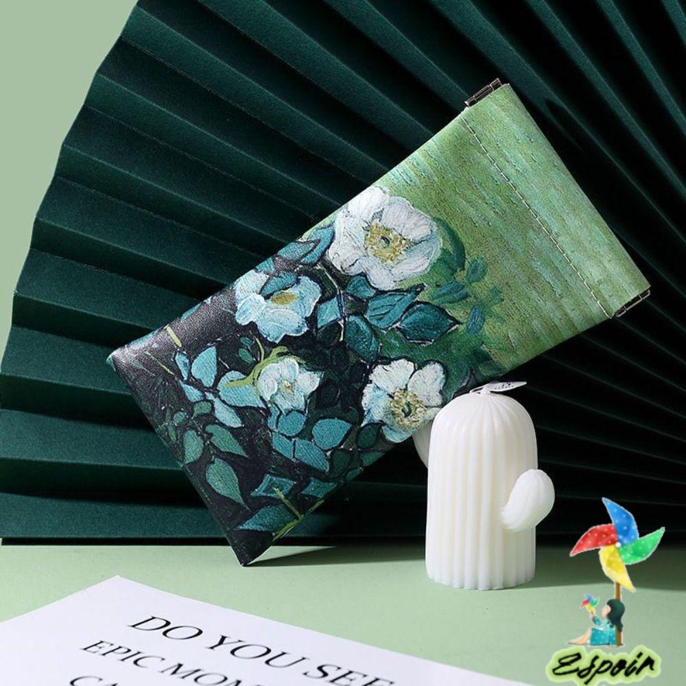 Hộp Đựng Mắt Kính Đóng Kín Tự Động Bằng Da PU In Họa Tiết Hoa Sáng Tạo Chống Áp Lực