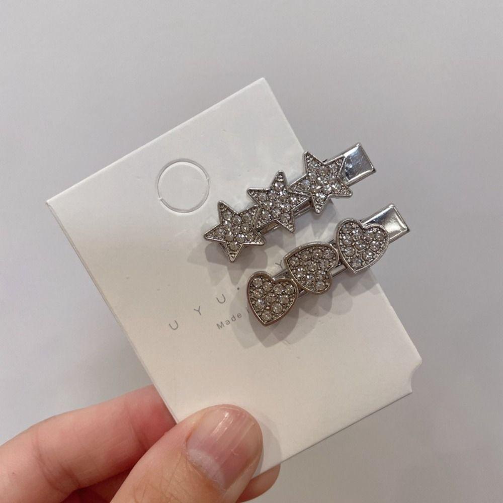 TWINKLE Kẹp Tóc Mái Bằng Kim Loại Hình Ngôi Sao / Trái Tim Xinh Xắn Cho Nữ