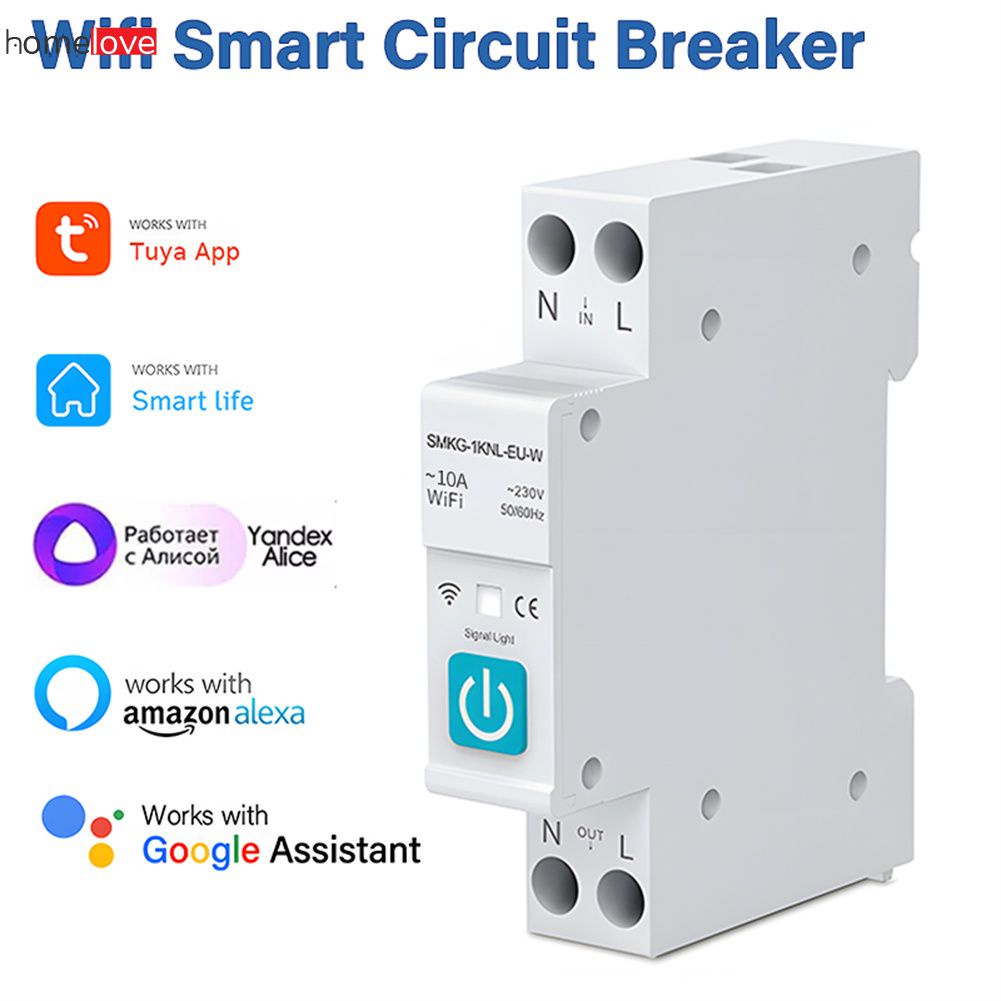 Tuya 1P 10A 16A 25A 32A 40A 63A Din Rail Cầu Dao WiFi Hẹn Giờ Thông Minh Thiết Bị Bảo Vệ Rơ Le Ứng Dụng Điều Khiển Từ Xa Homelove