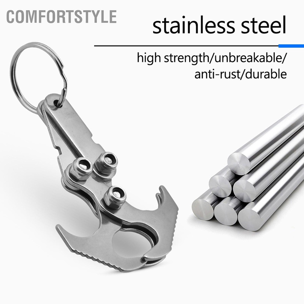 Comfortstyle Thép không gỉ ngoài trời Công cụ đa chức năng Folding Grappling Hook Climbing EDC Tackle cxmin05.vn