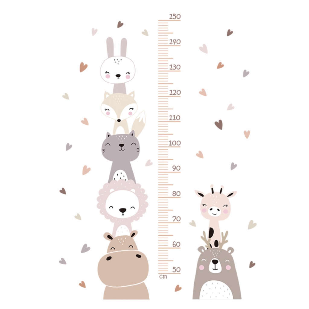 (Bất Ngờ) Thước Đo Chiều Cao Dán Tường Tự Dính Mạnh Chống Thấm Nước Không Cặn Bẩn Hoạt Hình Cho Phòng Ngủ